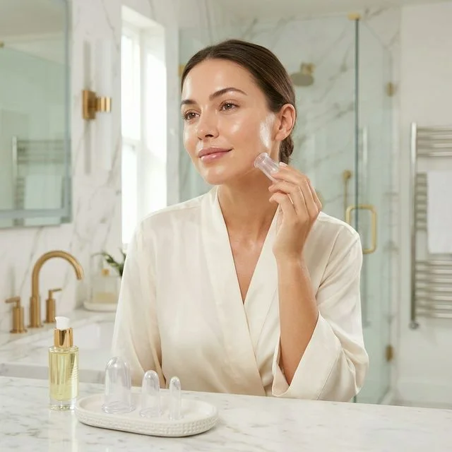 Self facial cupping therapy at home