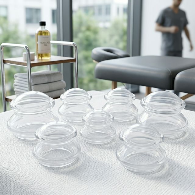 Premium Silicone Cupping Therapy Set in professional spa setting
